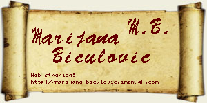 Marijana Biculović vizit kartica